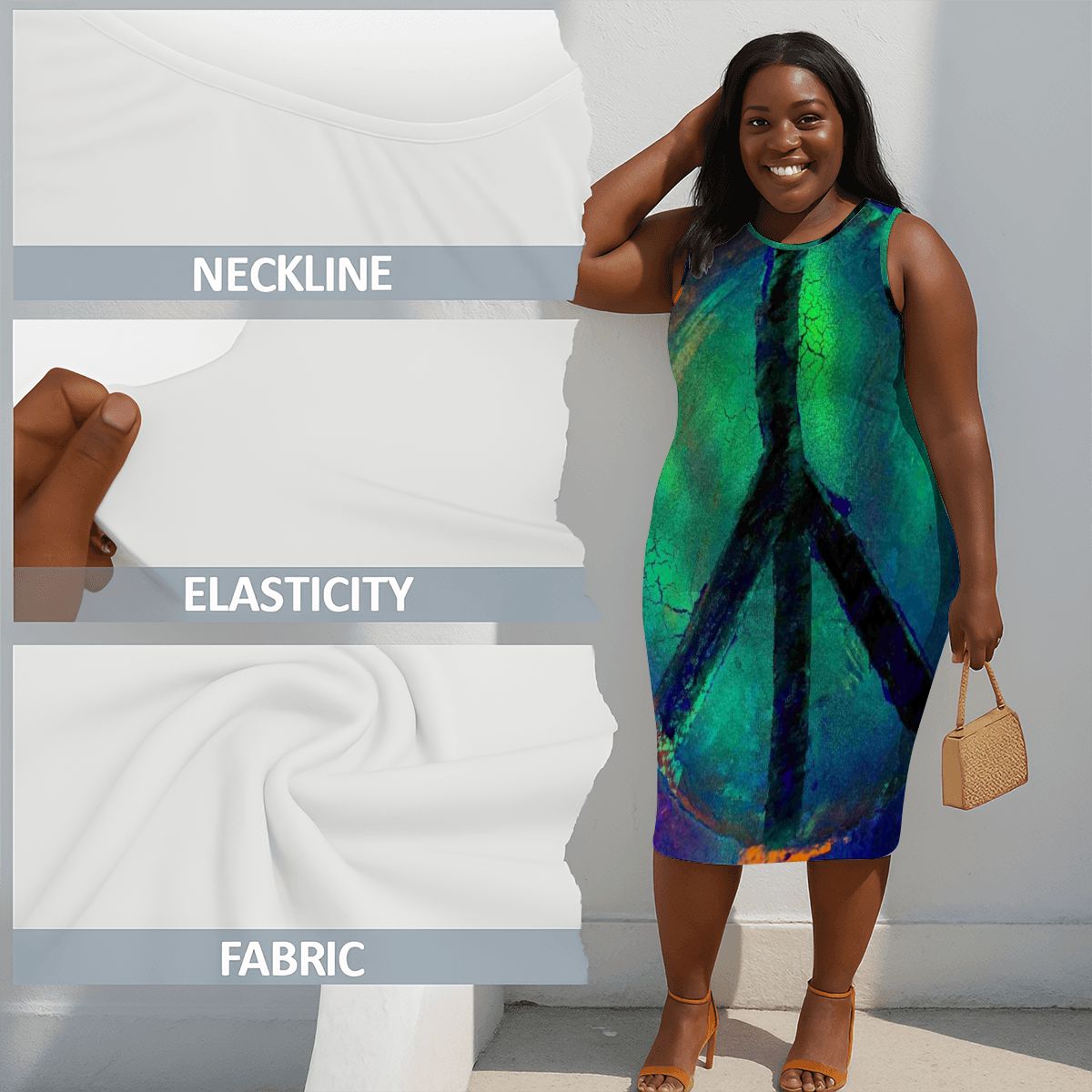 Gavin Scott Sleeveless Bodycon Dress (Femme L-4XL)