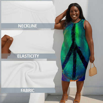 Gavin Scott Sleeveless Bodycon Dress (Femme L-4XL)