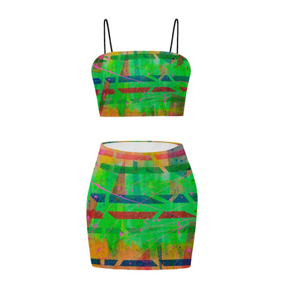 Gavin Scott Crop Tank Top & Mini Skirt Set (Femme S-4XL)