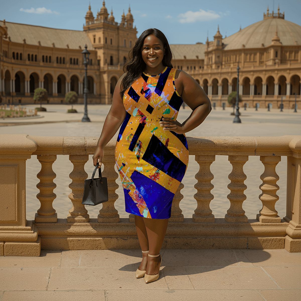 Gavin Scott Sleeveless Bodycon Dress (Femme L-4XL)