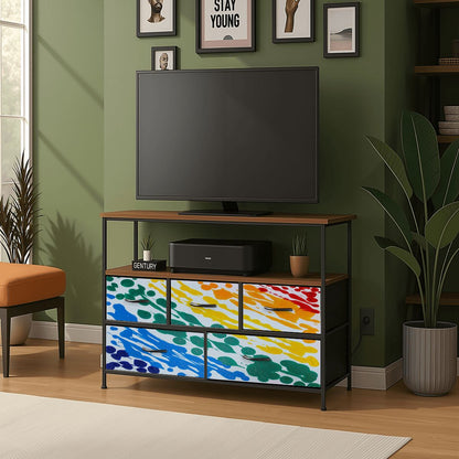 Gavin Scott TV Stand w/5 Drawer Dresser & Charging Station