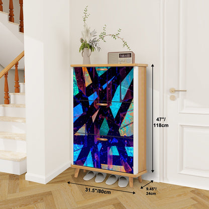 Gavin Scott Wood & Leather Shoe Cabinet)