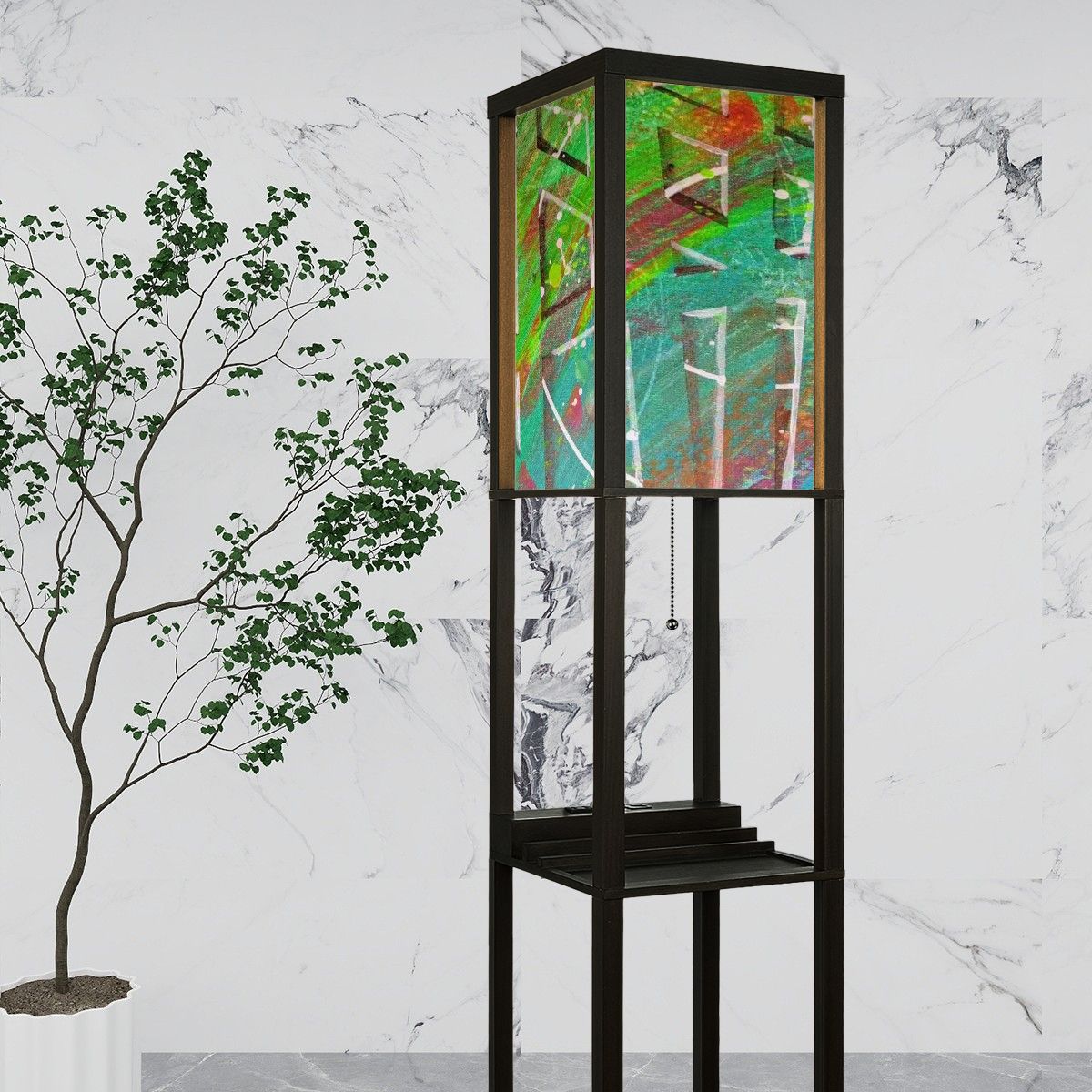 Gavin Scott Floor Lamp with Shelves (2 Colors)