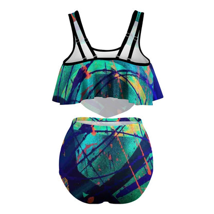 Gavin Scott Ruffled Two Piece Swimsuit (Femme XL-4XL)