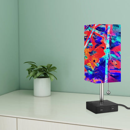 Gavin Scott Square Table Lamp with two USB Ports