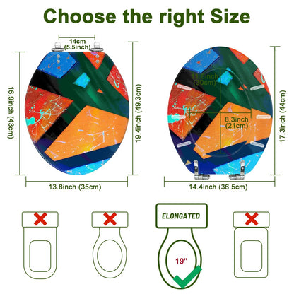 Gavin Scott Elongated Toilet Seat w/Matching Soft-close Lid (V-Shape)