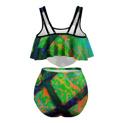 Gavin Scott Ruffled Two Piece Swimsuit (Femme XL-4XL)