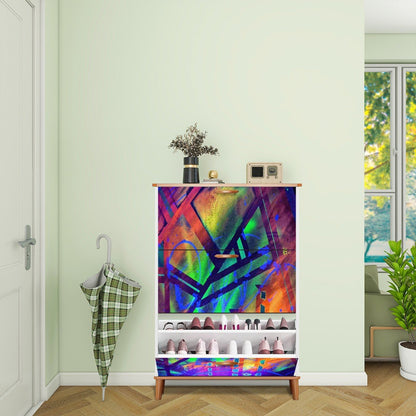 Gavin Scott Wood & Leather Shoe Cabinet