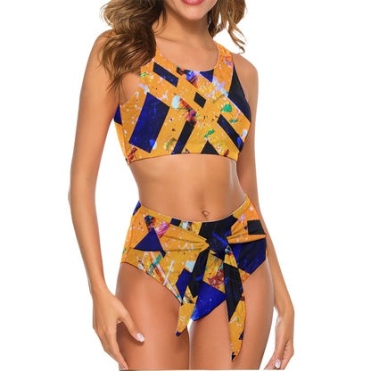 Gavin Scott Tie Front Two-Piece Swimsuit (Femme S-2XL)