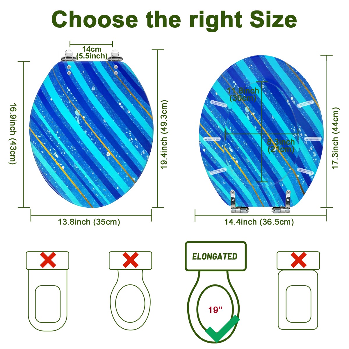 Gavin Scott Elongated Toilet Seat w/Matching Soft-close Lid (V-Shape)