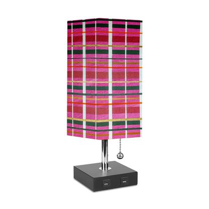 Gavin Scott Square Table Lamp with two USB Ports