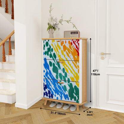 Gavin Scott Wood & Leather Shoe Cabinet