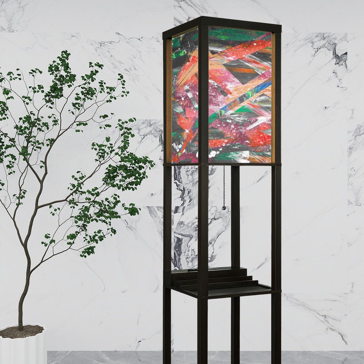 Gavin Scott Floor Lamp with Shelves (2 Colors)