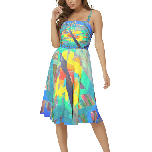 Gavin Scott Sleeveless Flare Hem Midi Dress (Femme XS-3XL)