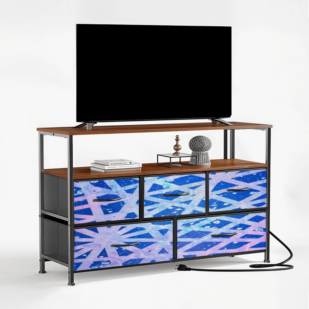 Gavin Scott TV Stand w/5 Drawer Dresser & Charging Station