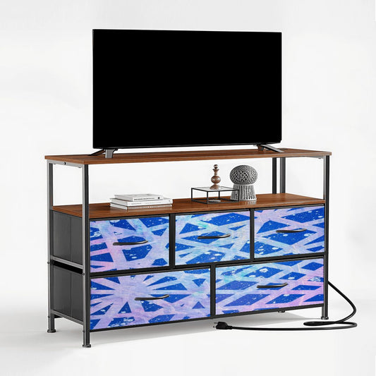 Gavin Scott TV Stand w/5 Drawer Dresser & Charging Station