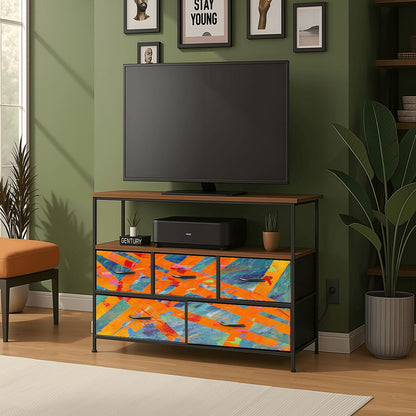 Gavin Scott TV Stand w/5 Drawer Dresser & Charging Station