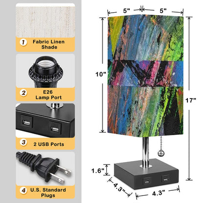 Gavin Scott Square Table Lamp with USB Port