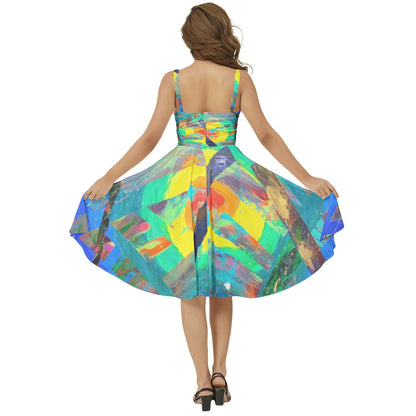 Gavin Scott Sleeveless Flare Hem Midi Dress (Femme XS-3XL)