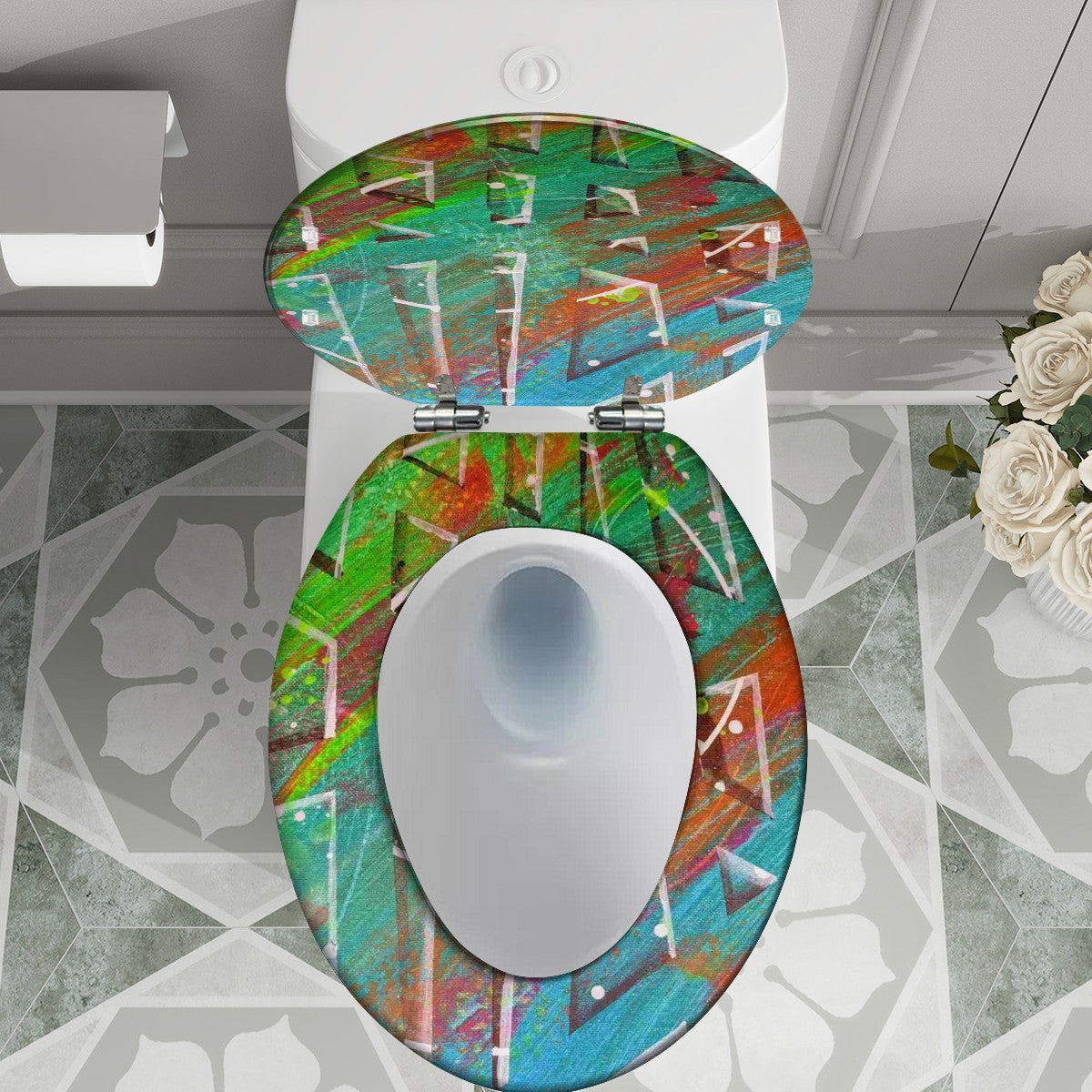 Gavin Scott Elongated Toilet Seat w/Matching Soft-close Lid (V-Shape)