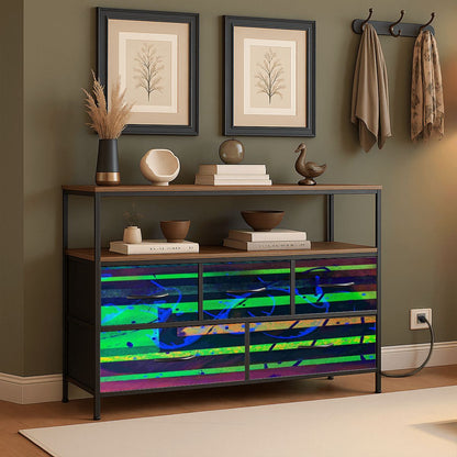 Gavin Scott TV Stand w/5 Drawer Dresser & Charging Station