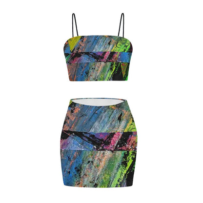 Gavin Scott Crop Tank Top & Mini Skirt Set (Femme S-4XL)