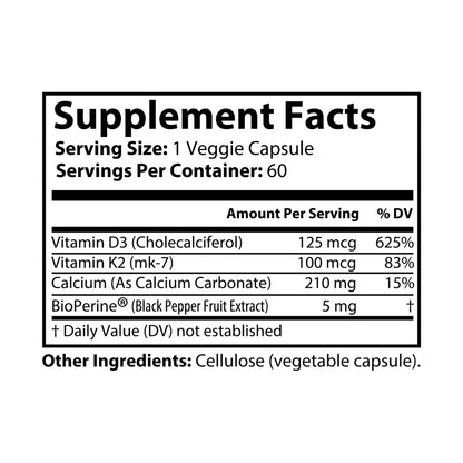 Gavin Scott Cosmetics Vitamin K2 + D3 Supplement (60 Capsules)