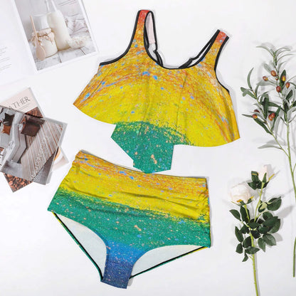 Gavin Scott Ruffled Two Piece Swimsuit (Femme XL-4XL)