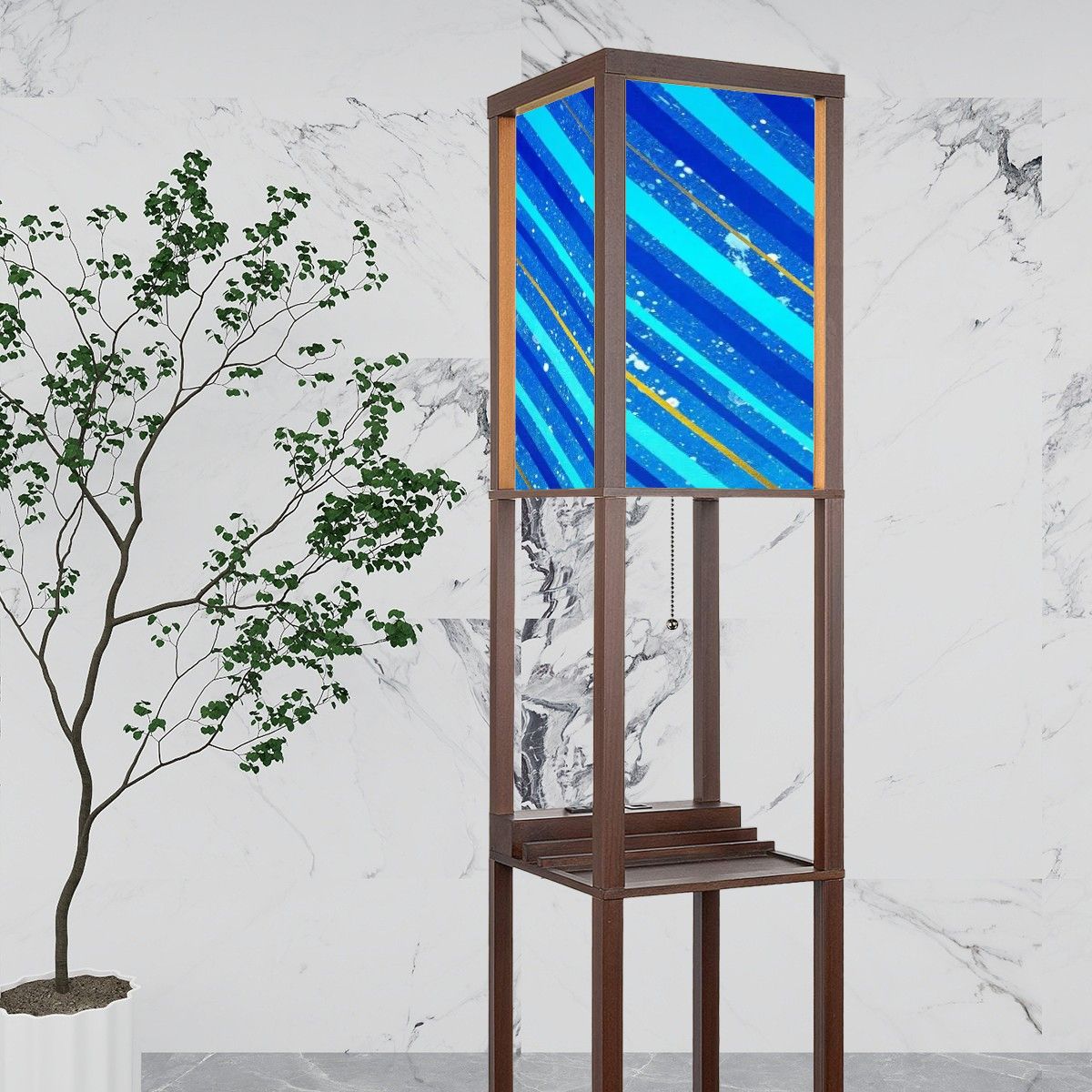 Gavin Scott Floor Lamp with Shelves (2 Colors)