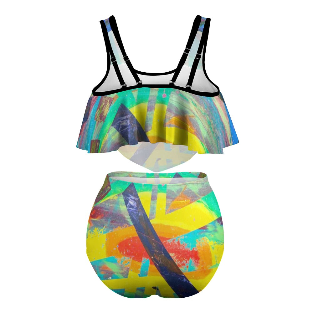 Gavin Scott Ruffled Two Piece Swimsuit (Femme XL-4XL)