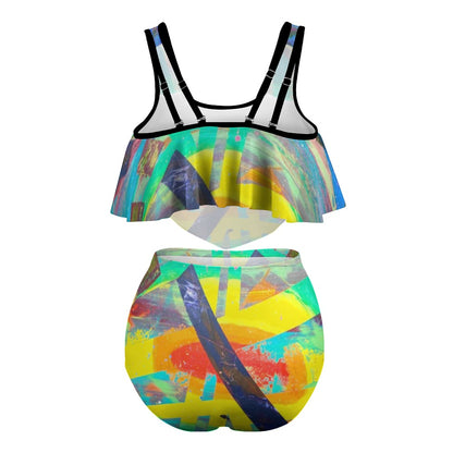 Gavin Scott Ruffled Two Piece Swimsuit (Femme XL-4XL)