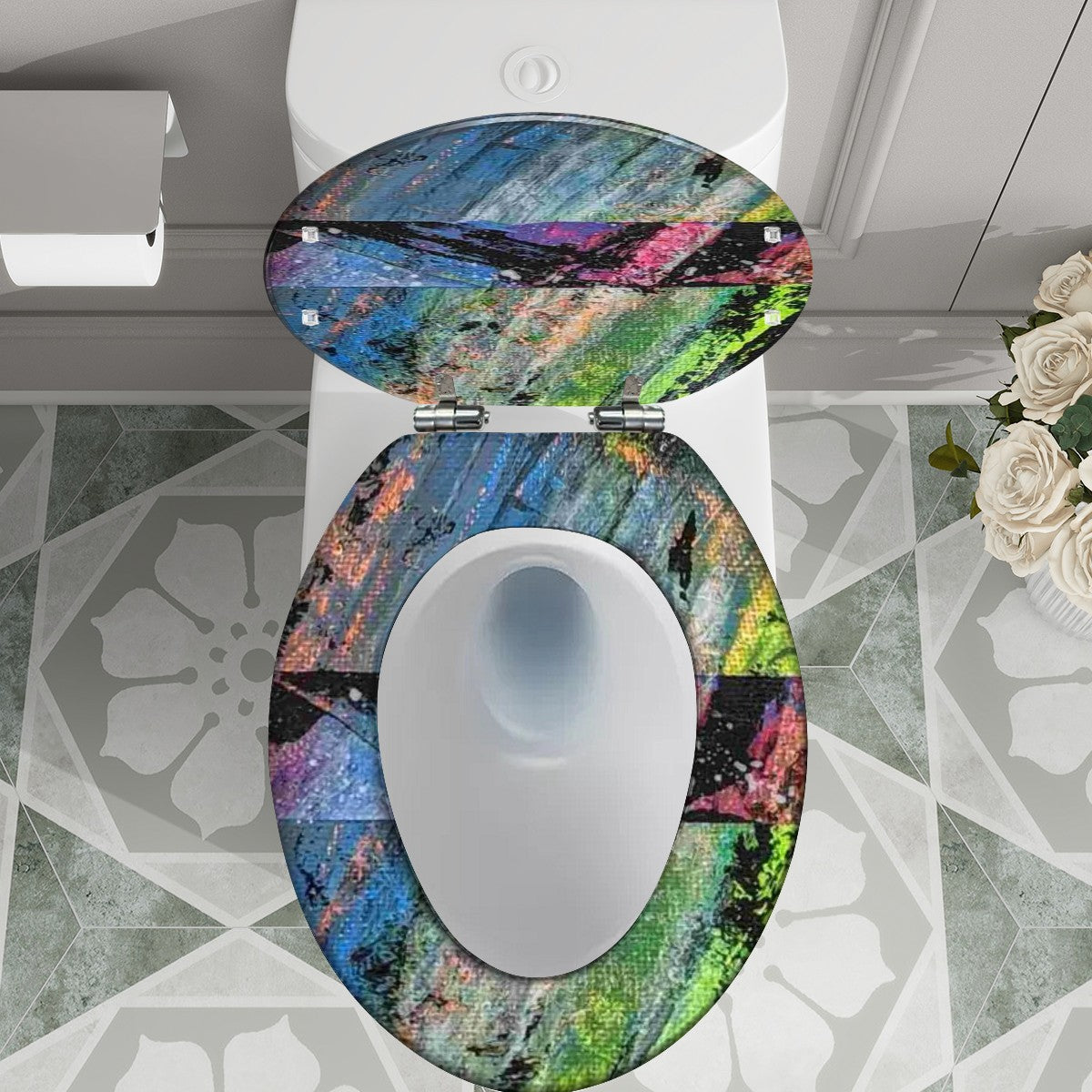 Gavin Scott Elongated Toilet Seat w/Matching Soft-close Lid (V-Shape)