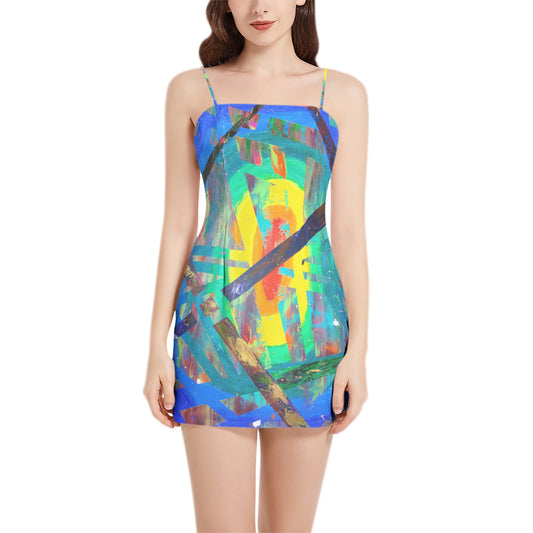 Gavin Scott Sleeveless Spaghetti Strap Mini Dress (Femme XS-3XL)