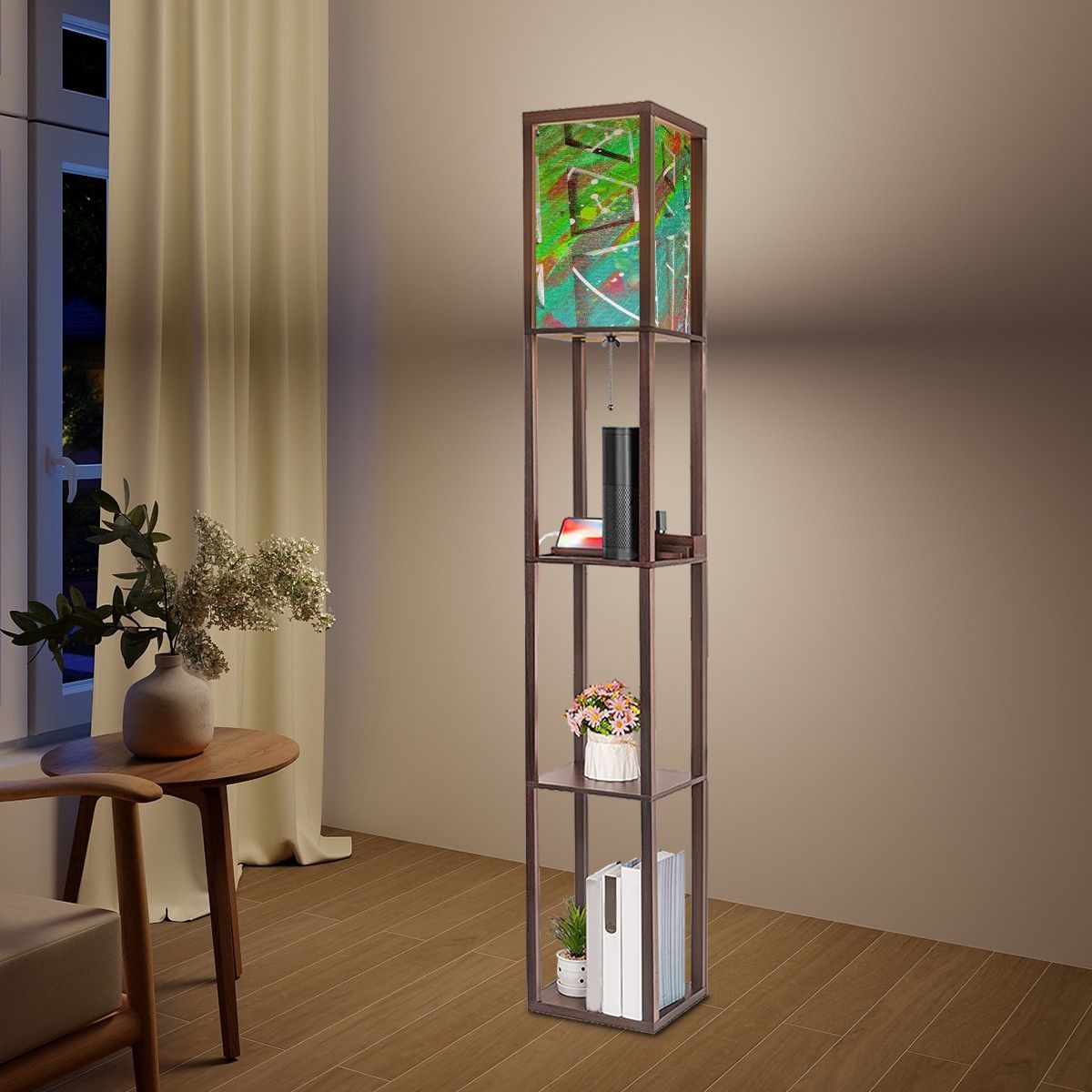 Gavin Scott Floor Lamp with Shelves (2 Colors)
