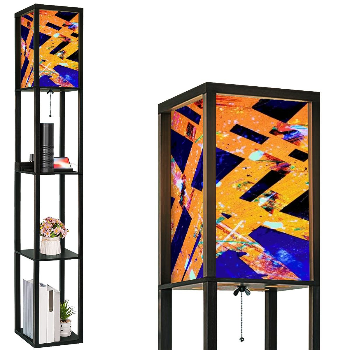 Gavin Scott Floor Lamp with Shelves (2 Colors)