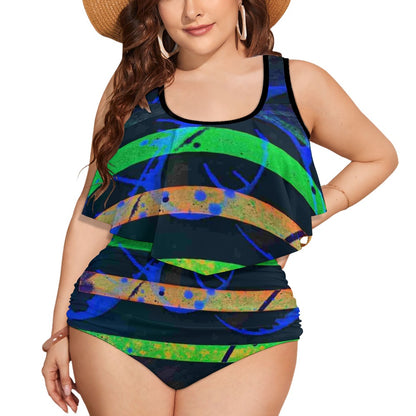 Gavin Scott Ruffled Two Piece Swimsuit (Femme XL-4XL)