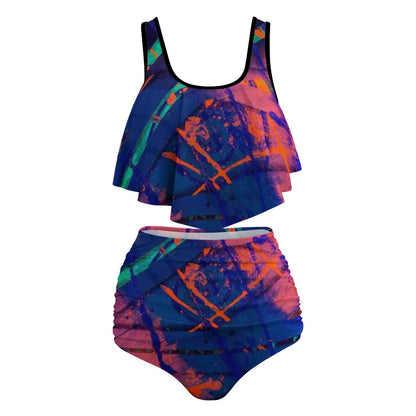 Gavin Scott Ruffled Two Piece Swimsuit (Femme XL-4XL)
