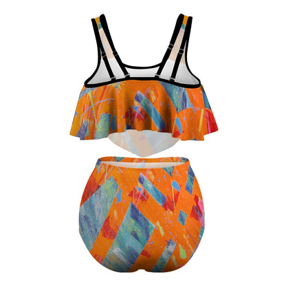 Gavin Scott Ruffled Two Piece Swimsuit (Femme XL-4XL)