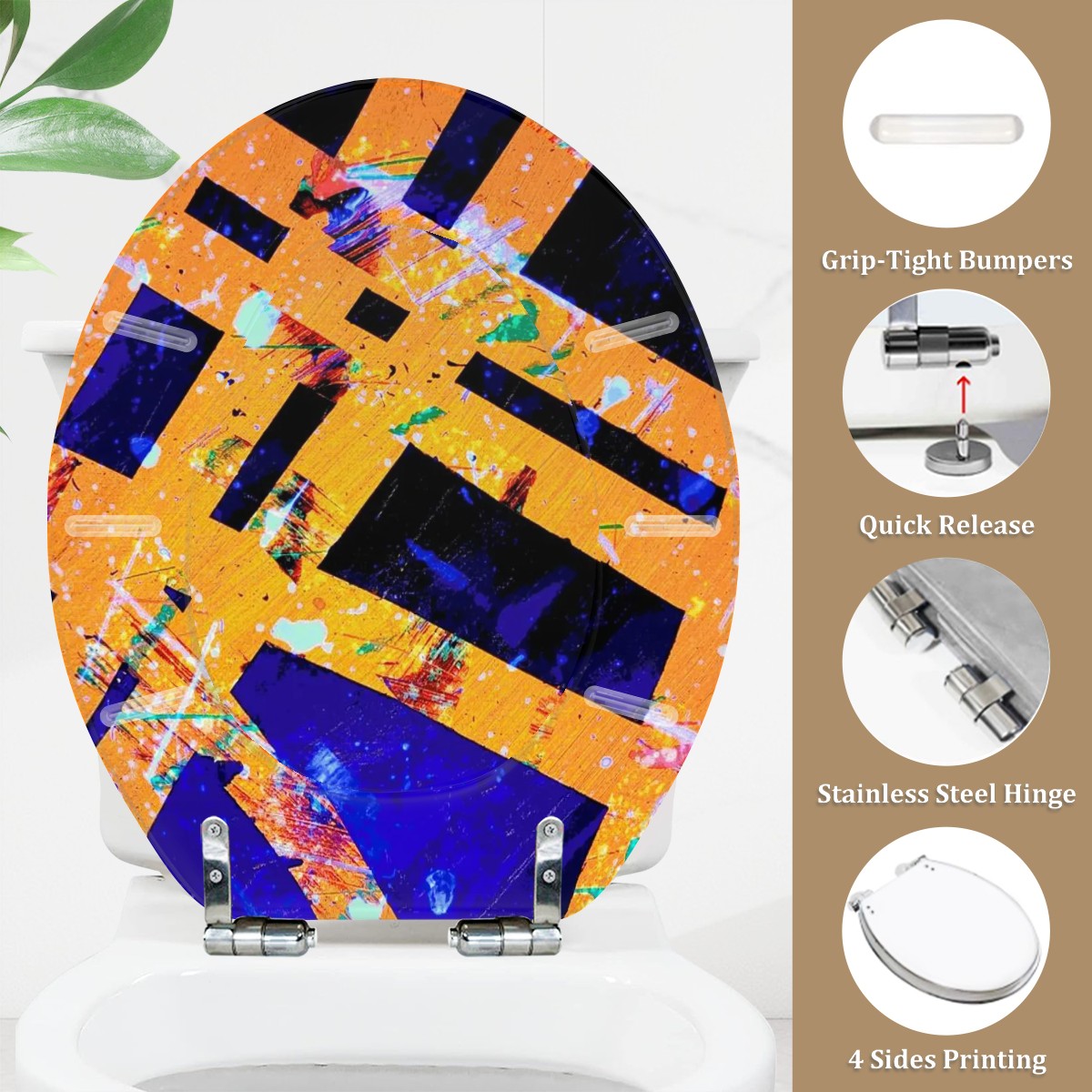 Gavin Scott Round Toilet Seat w/Matching Soft-close Lid (O-Shape)