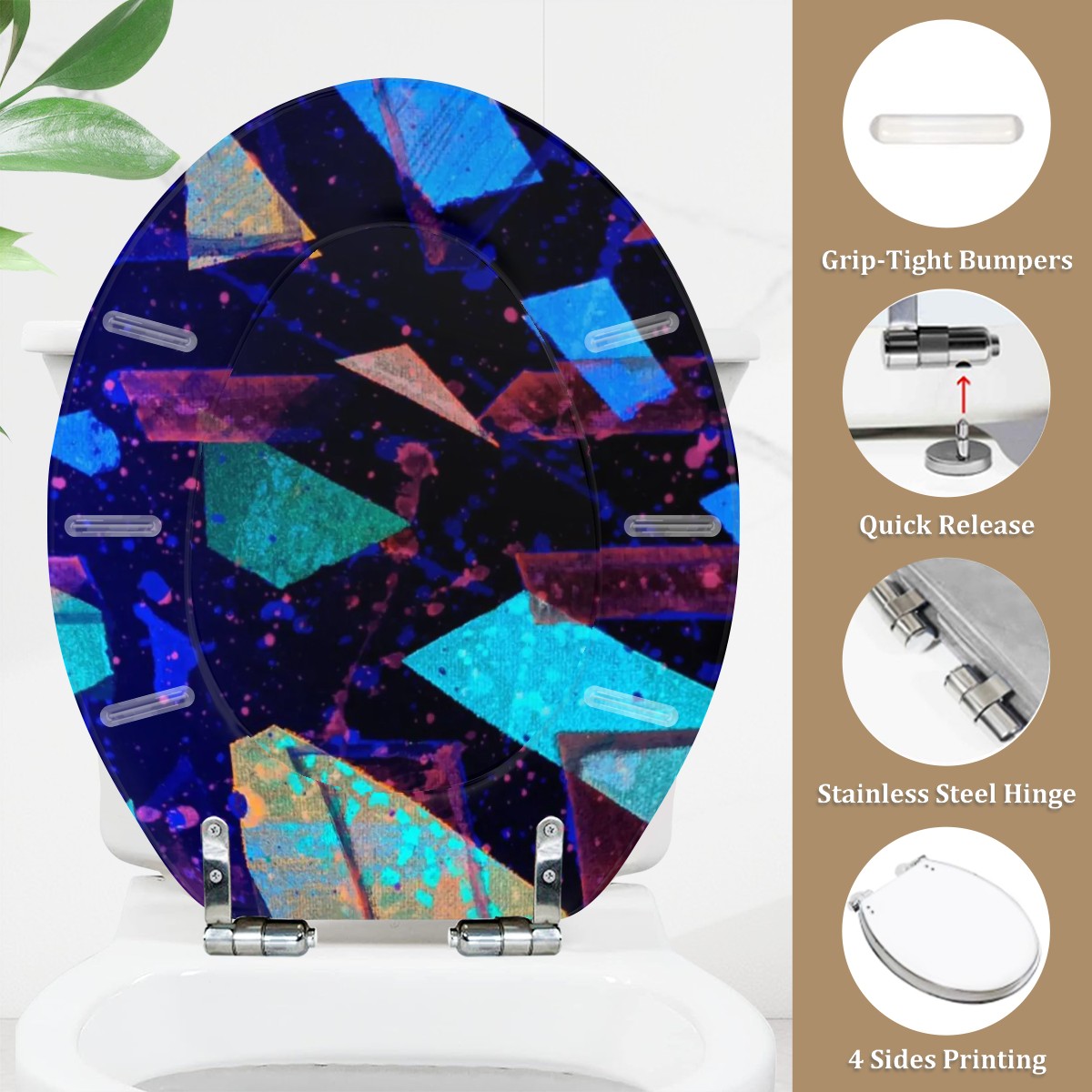 Gavin Scott Round Toilet Seat w/Matching Soft-close Lid (O-Shape)