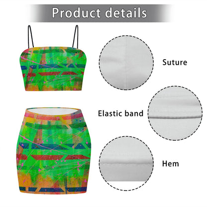 Gavin Scott Crop Tank Top & Mini Skirt Set (Femme S-4XL)
