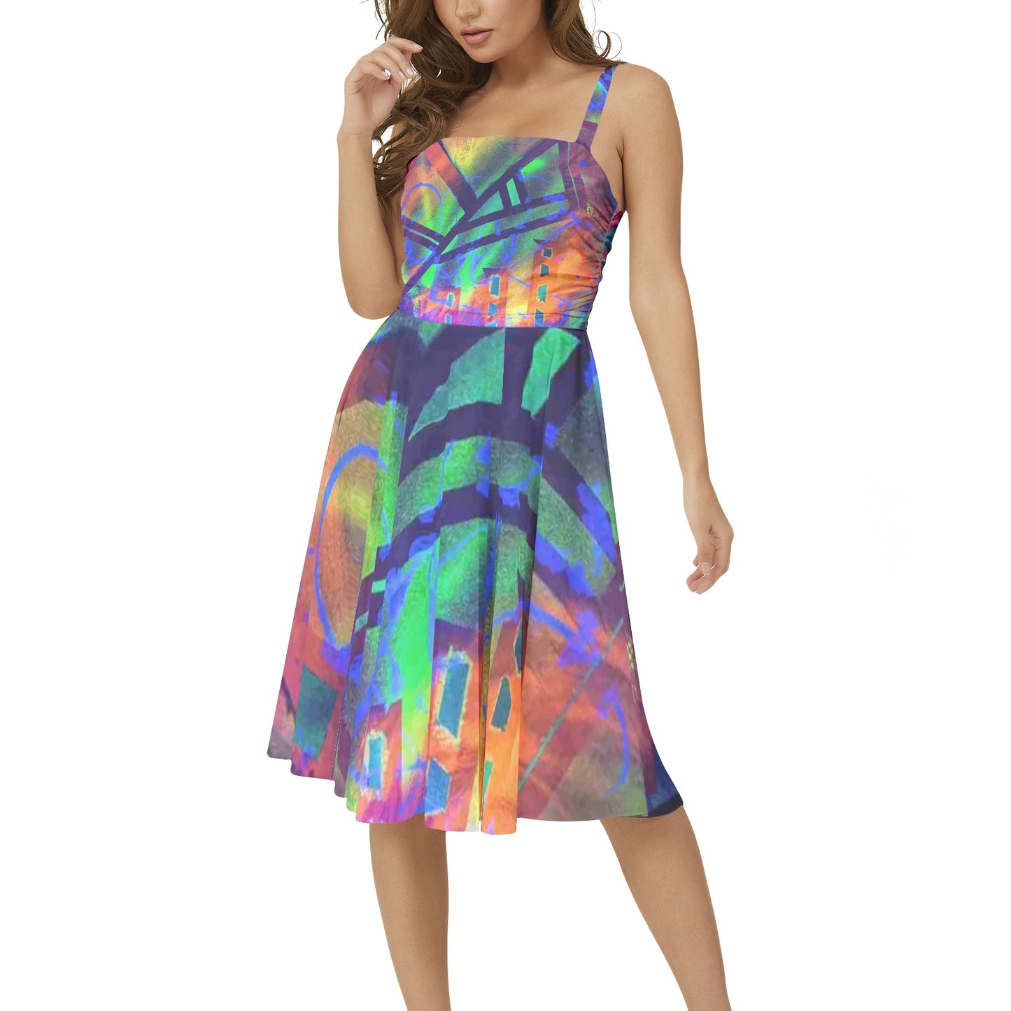 Gavin Scott Sleeveless Flare Hem Midi Dress (Femme XS-3XL)