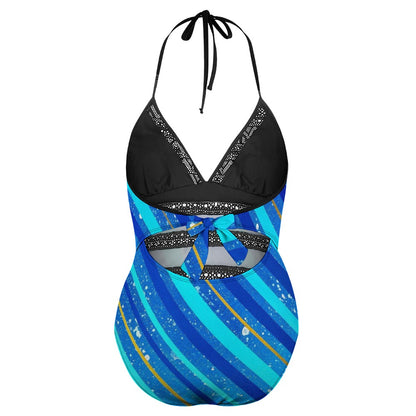 Gavin Scott Lace Halter One-Piece Swimsuit (Femme XL-4XL)