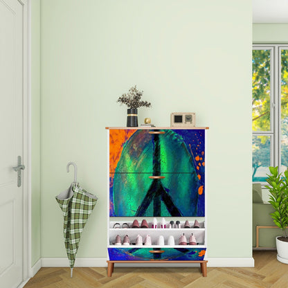 Gavin Scott Wood & Leather Shoe Cabinet