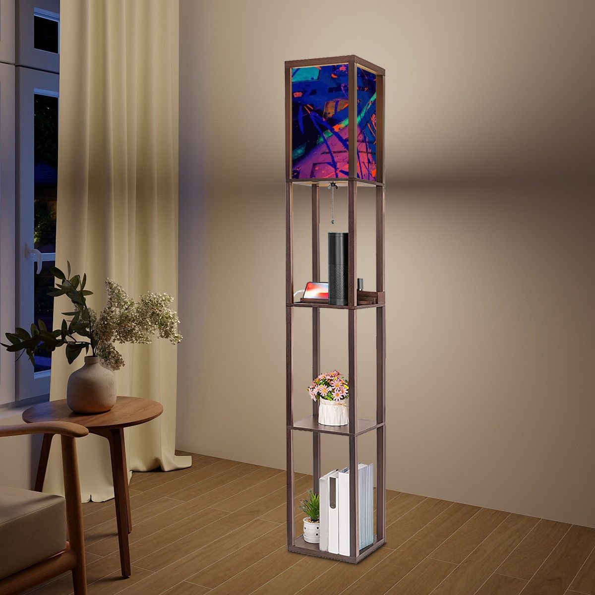 Gavin Scott Floor Lamp with Shelves (2 Colors)