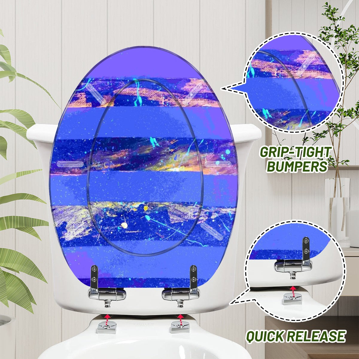 Gavin Scott Elongated Toilet Seat w/Matching Soft-close Lid (V-Shape)