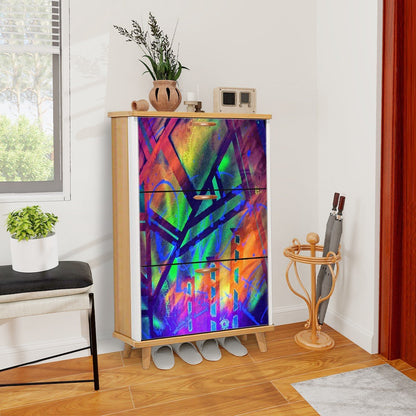 Gavin Scott Wood & Leather Shoe Cabinet