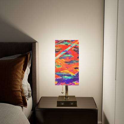 Gavin Scott Square Table Lamp with two USB Ports