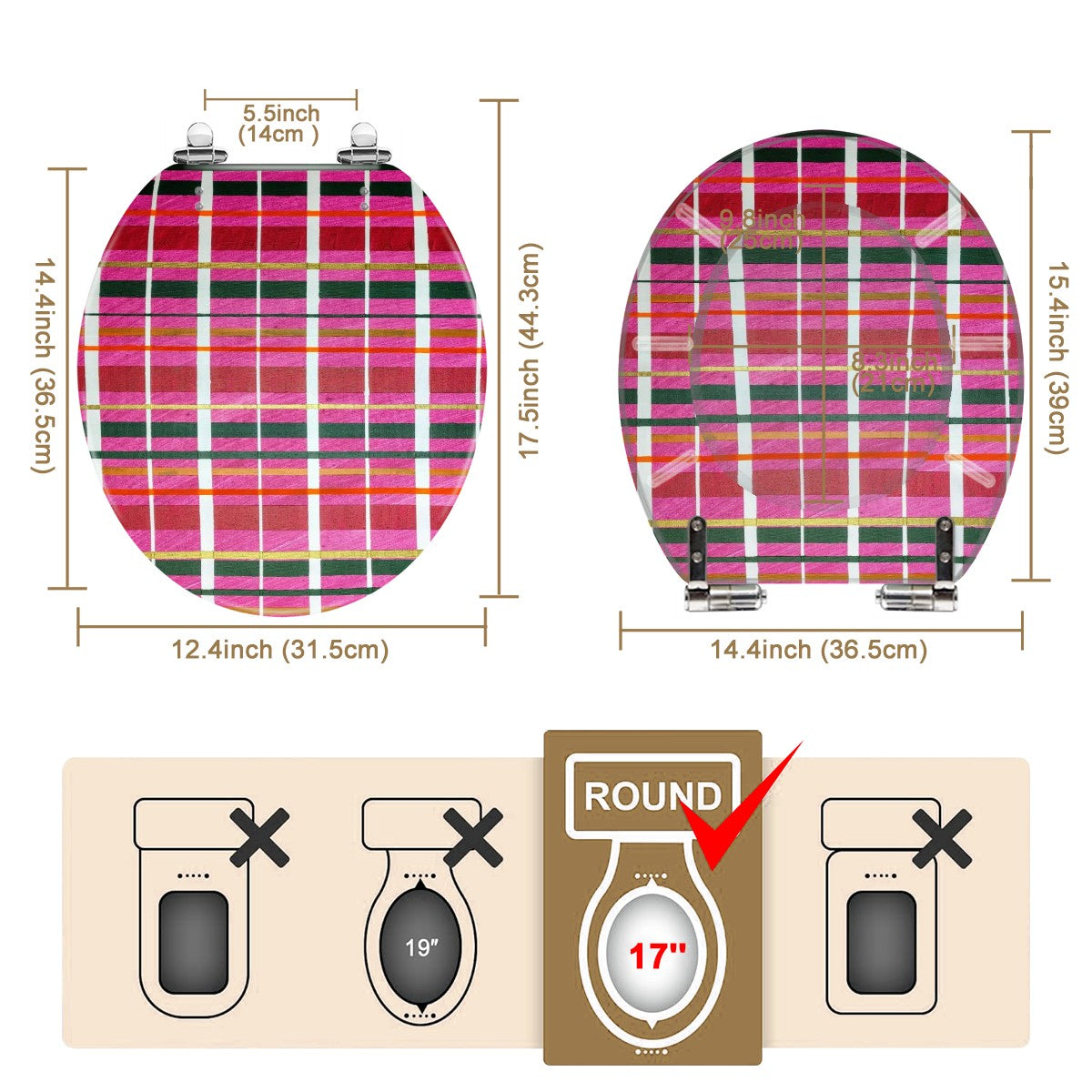 Gavin Scott Round Toilet Seat w/Matching Soft-close Lid (O-Shape)