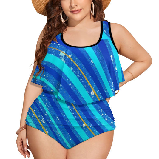 Gavin Scott Ruffled Two Piece Swimsuit (Femme XL-4XL)